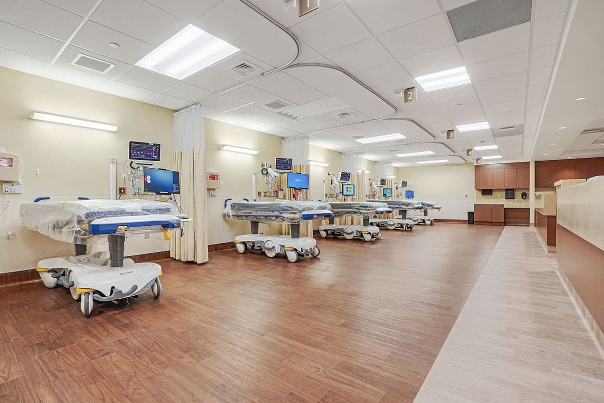 The Jupiter Medical Center's treatment area flooring.